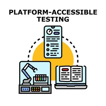 Platform accessible testing concept connecting devices and laboratory Stock Illustration