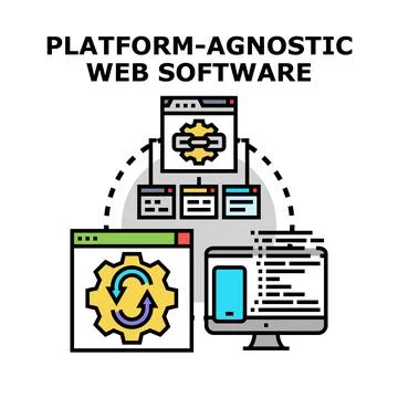 Platform agnostic web software development vector illustration Illustrazione stock