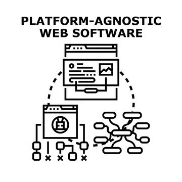 Platform agnostic web software solution development process Stock Illustration