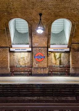 Platform of Baker Street station, Stock Photos