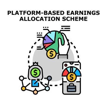 Platform based earnings allocation scheme concept vector Stock Illustration