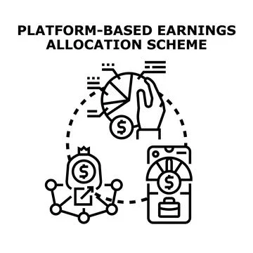 Platform based earnings allocation scheme concept vector Stock Illustration
