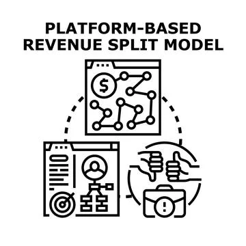 Platform based revenue split model concept illustration Stock Illustration