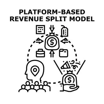Platform based revenue split model concept providing monetization 스톡 일러스트
