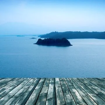 Platform beside sea Stock Photos