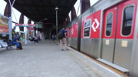 Platform for boarding and disembarkation of a train station Stock Footage 149093328