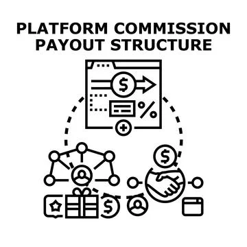 Platform commission payout structure concept vector illustration Stock Illustration
