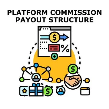 Platform commission payout structure concept vector illustration Stock Illustration