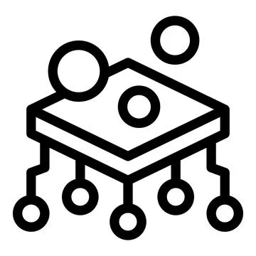 Platform connecting with nodes representing neural network learning process Ilustração Stock