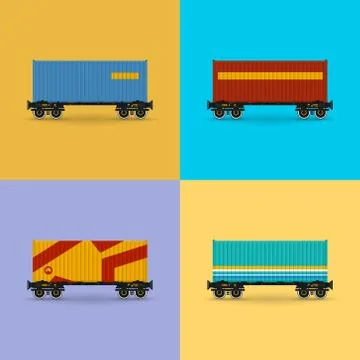 Platform with Container Isolated Stock Illustration