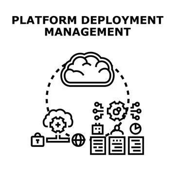 Platform deployment management system cloud infrastructure 库存插图