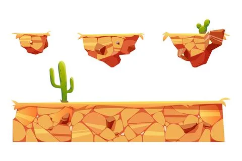 Platform with desert for game level interface Stock Illustration