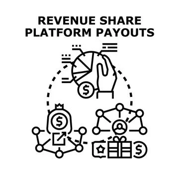 Platform distributing revenue share and profit payouts Stock Illustration