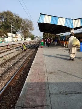 Platform is empty when lockdown start during covid 19 its completely empty . Stock Photos