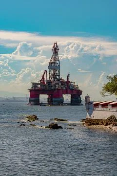 Platform for the exploration of the oil industry. Stock Photos