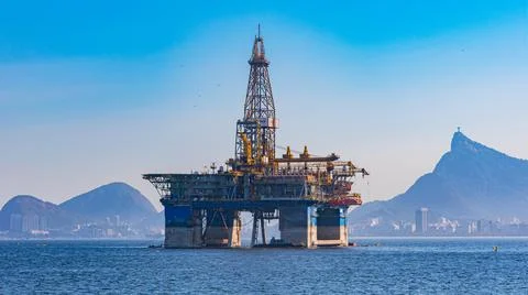 Platform for the exploration of the oil industry. Stock Photos