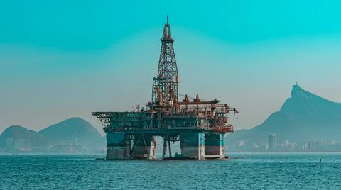 Platform for the exploration of the oil industry. Stock Photos