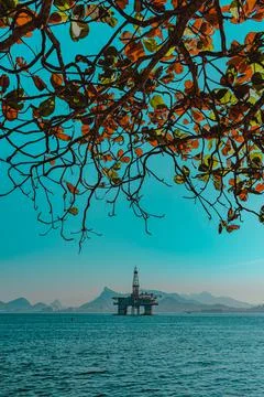 Platform for the exploration of the oil industry. Stock Photos