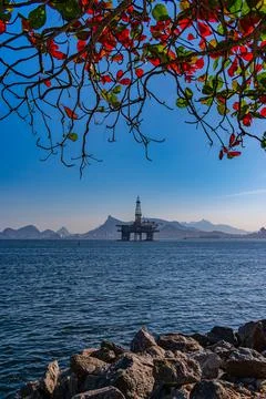 Platform for the exploration of the oil industry. Stock Photos