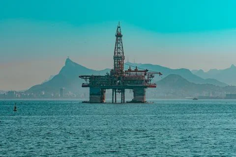 Platform for the exploration of the oil industry. Stock Photos