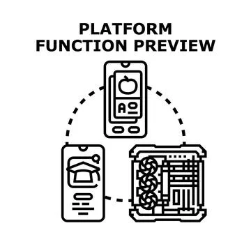 Platform function preview connecting various devices Stockillustratie