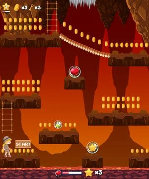 Platform game background template Illustrazione stock
