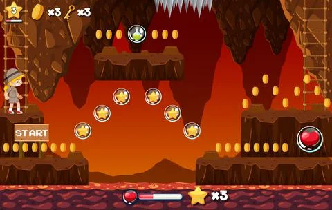 Platform game background template Stockillustratie