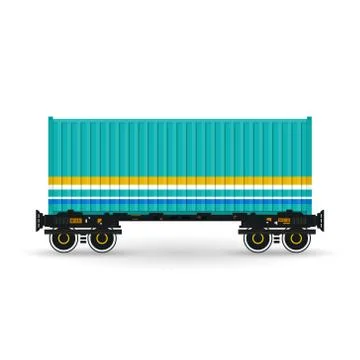 Platform with Green Container Isolated on White 스톡 일러스트