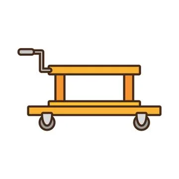 Platform lifting boxes cargo manual Stock Illustration