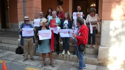 Platform for Memory calls on PP to take a stand for "human rights", Palma, ES -  Stock Footage 319556568