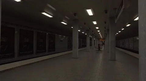 Platform of the metro station Stock Footage 61437814