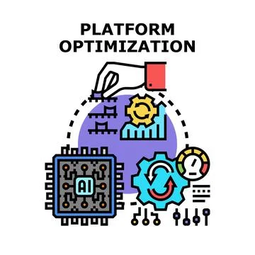Platform optimization enhancing digital performance and artificial intelligen 스톡 일러스트