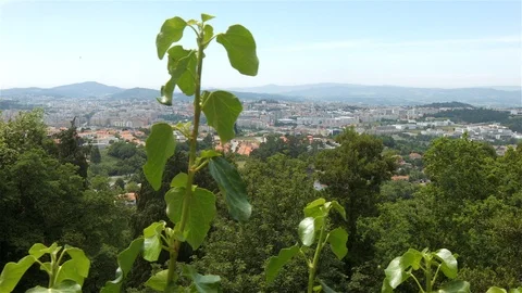 Platform overlooking the city - Braga Stock Footage 87459155