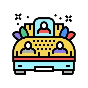 Platform on parade color icon vector illustration Stock Illustration