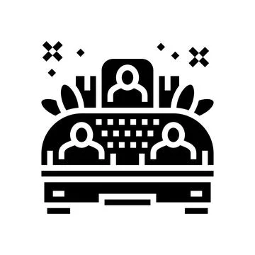 Platform on parade glyph icon vector illustration Stock Illustration