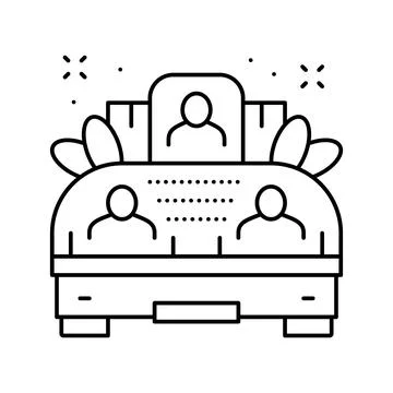 Platform on parade line icon vector illustration Stock Illustration