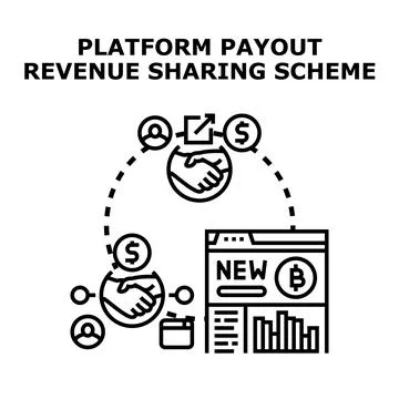 Platform payout revenue sharing scheme vector Stock Illustration