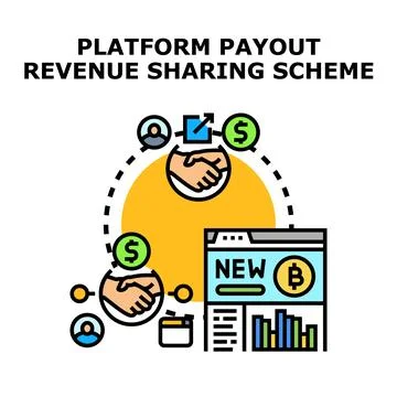 Platform payout revenue sharing scheme vector Stock Illustration