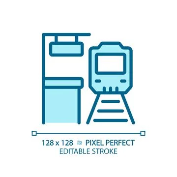 Platform pixel perfect blue RGB color icon Stock Illustration