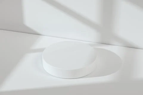 The platform for product presentation in a empty room, 3d rendering Stock Photos