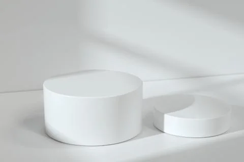 The platform for product presentation in a empty room, 3d rendering Stock Photos