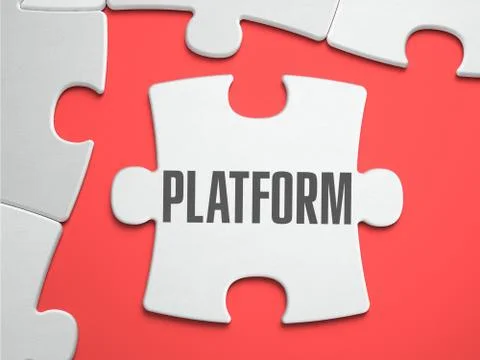 Platform - Puzzle on the Place of Missing Pieces 스톡 일러스트