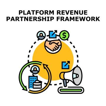 Platform revenue partnership framework concept illustration Illustrazione stock