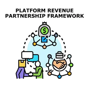 Platform revenue partnership framework concept illustration Stock Illustration