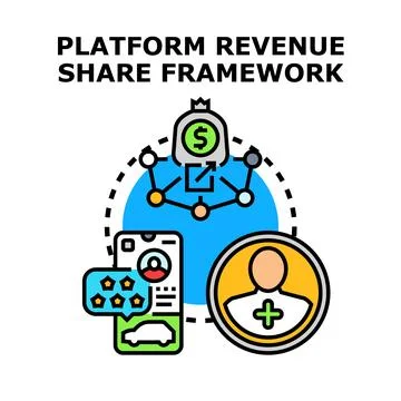 Platform revenue share framework for digital marketplace Stock Illustration