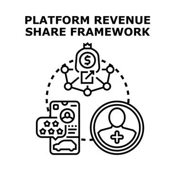 Platform revenue share framework for digital marketplace Stock Illustration