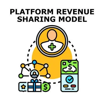 Platform revenue sharing model for digital economy Stock Illustration