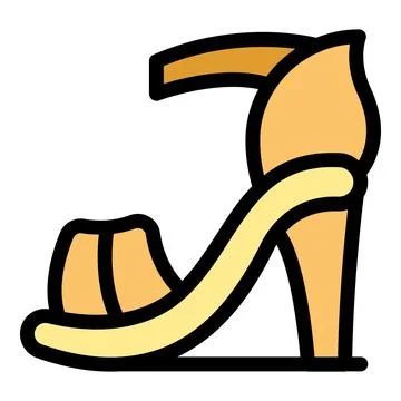 Platform sandal with ankle strap icon for fashion and style projects Stock Illustration