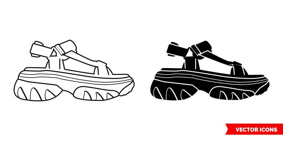 Platform sandals icon. Isolated vector sign symbol. Stock Illustration