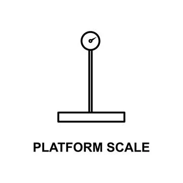 Platform scale icon. Element of measuring instruments icon with name for mobile 스톡 일러스트